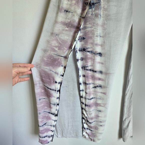 Young Fabulous & Broke, New Gray Tie Front Split Leg Harem Beach Pants Medium - Picture 5 of 12